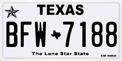 TX license plate BFW7188