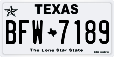 TX license plate BFW7189