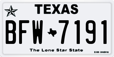 TX license plate BFW7191
