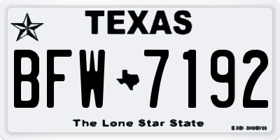 TX license plate BFW7192