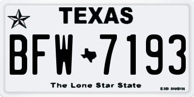 TX license plate BFW7193