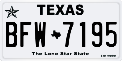 TX license plate BFW7195