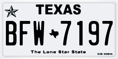 TX license plate BFW7197