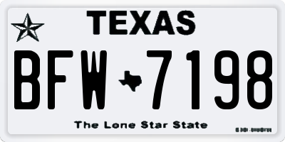 TX license plate BFW7198