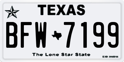 TX license plate BFW7199