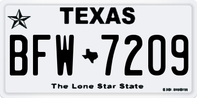 TX license plate BFW7209