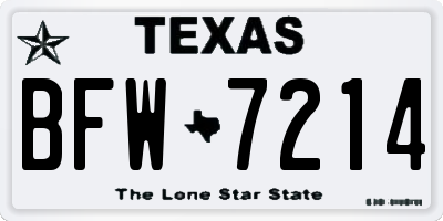 TX license plate BFW7214