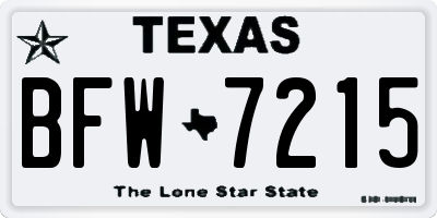 TX license plate BFW7215