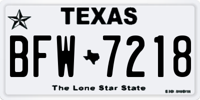 TX license plate BFW7218