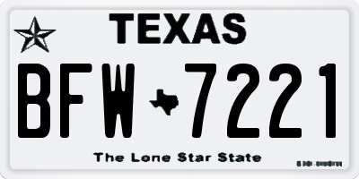 TX license plate BFW7221
