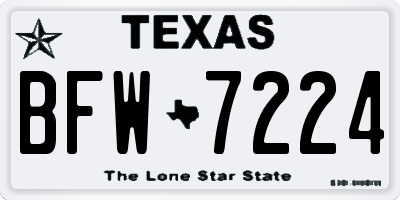 TX license plate BFW7224