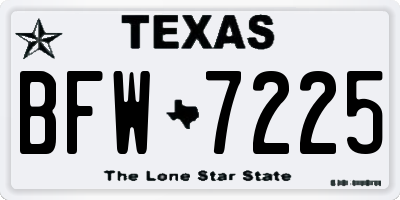 TX license plate BFW7225