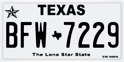 TX license plate BFW7229