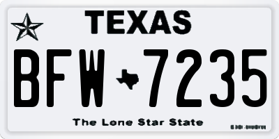 TX license plate BFW7235