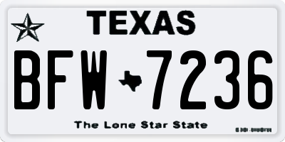 TX license plate BFW7236