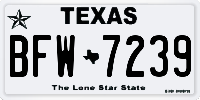 TX license plate BFW7239