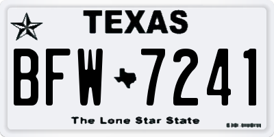 TX license plate BFW7241