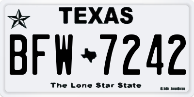 TX license plate BFW7242