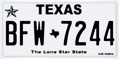 TX license plate BFW7244