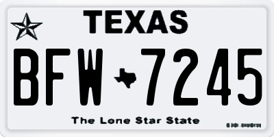 TX license plate BFW7245