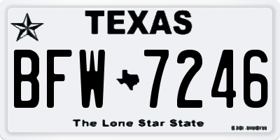 TX license plate BFW7246