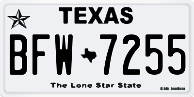 TX license plate BFW7255