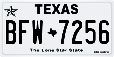 TX license plate BFW7256