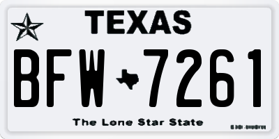 TX license plate BFW7261