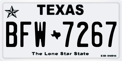 TX license plate BFW7267
