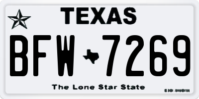 TX license plate BFW7269