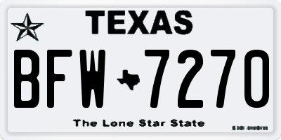 TX license plate BFW7270