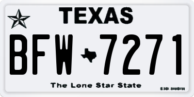 TX license plate BFW7271