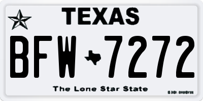 TX license plate BFW7272