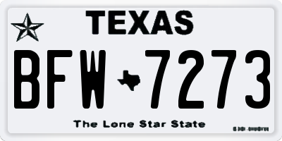 TX license plate BFW7273