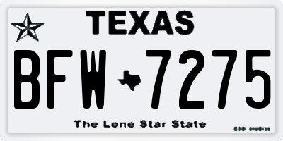 TX license plate BFW7275