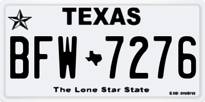 TX license plate BFW7276