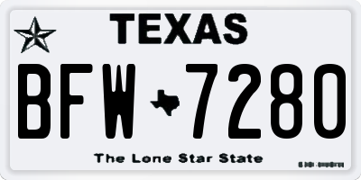 TX license plate BFW7280
