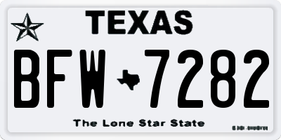 TX license plate BFW7282