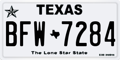 TX license plate BFW7284
