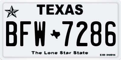 TX license plate BFW7286
