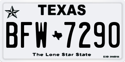 TX license plate BFW7290