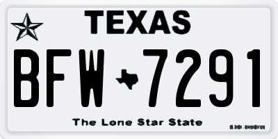 TX license plate BFW7291