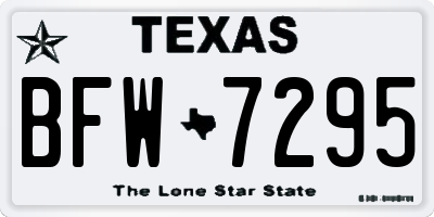 TX license plate BFW7295
