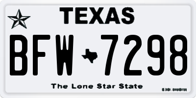 TX license plate BFW7298