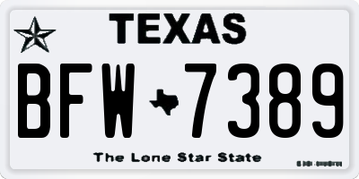 TX license plate BFW7389