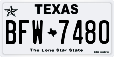 TX license plate BFW7480