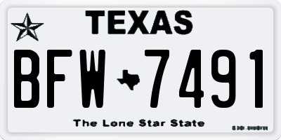 TX license plate BFW7491