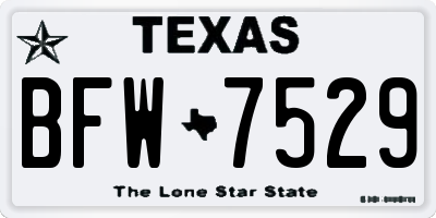 TX license plate BFW7529