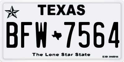 TX license plate BFW7564