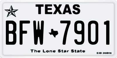 TX license plate BFW7901